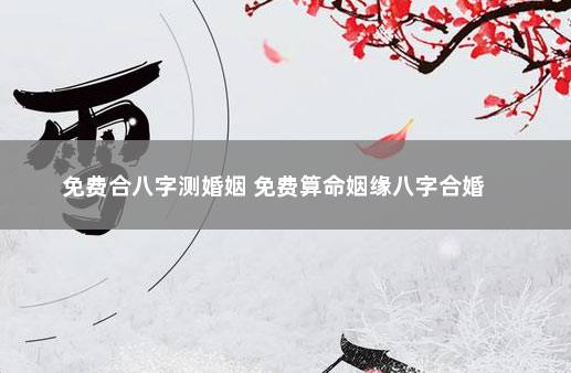 姻缘八字测算免费软件_免费八字测姻缘_八字姻缘测试免费测试