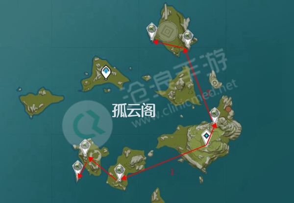 清心采集路线_采集路线图_原神清心采摘路线