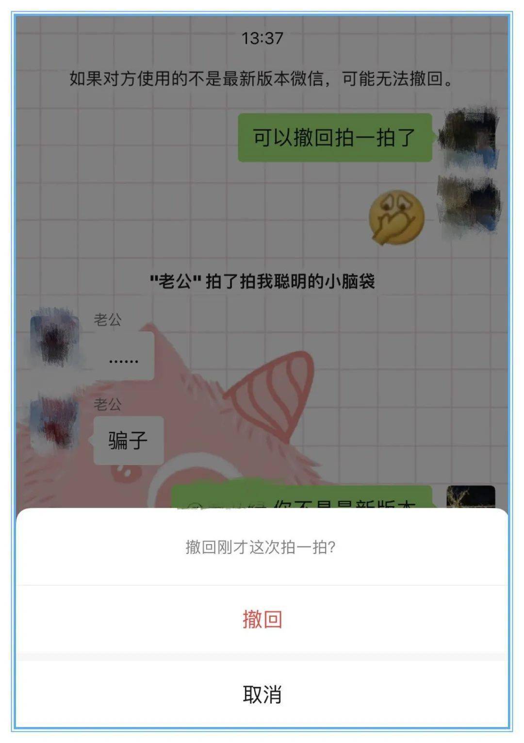 微信撤回拍了拍_拍能撤回微信的照片吗_微信拍一拍能撤回吗